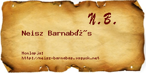 Neisz Barnabás névjegykártya